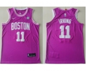 Men's Boston Celtics #11 Kyrie Irving Pink 2018-19 Swingman Basketball New City Edition Jersey