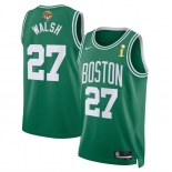 Men's Boston Celtics #27 Jordan Walsh Kelly Green 2024 Finals Champions Icon Edition Stitched Basketball Jersey