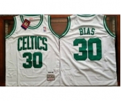 Men's Boston Celtics #30 Len Bias White Swingman Throwback Jersey