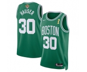 Men's Boston Celtics #30 Sam Hauser Kelly Green 2024 Finals Champions Icon Edition Stitched Basketball Jersey