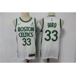 Men's Boston Celtics #33 Larry Bird Authentic White Basketball Jersey 2020-2021 City Edition