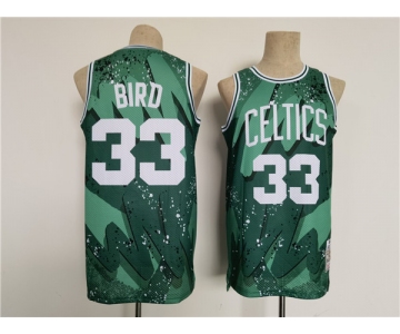 Men's Boston Celtics #33 Larry Bird Green Throwback basketball Jersey..