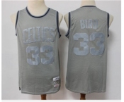 Men's Boston Celtics #33 Larry Bird Grey Throwback Stitched Basketball Jersey