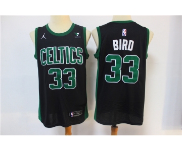 Men's Boston Celtics #33 Larry Bird  Swingman Authentic Black Basketball Jersey 2021 New（Jordan logo）