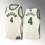 Men's Boston Celtics #4 Jrue Holiday 2024 Finals Champions City Edition Stitched Basketball Jersey