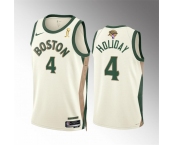 Men's Boston Celtics #4 Jrue Holiday 2024 Finals Champions City Edition Stitched Basketball Jersey