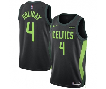 Men's Boston Celtics #4 Jrue Holiday Black 2024-25 City Edition Stitched Basketball Jersey