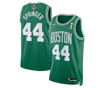 Men's Boston Celtics #44 Jaden Springer Kelly Green 2024 Finals Champions Icon Edition Stitched Basketball Jersey