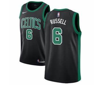 Men's Boston Celtics #6 Bill Russell Black Basketball Swingman Statement Edition Jersey