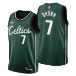 Men's Boston Celtics #7 Jaylen Brown 2022-23 Green City Edition Stitched Jersey