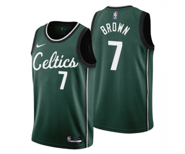 Men's Boston Celtics #7 Jaylen Brown 2022-23 Green City Edition Stitched Jersey