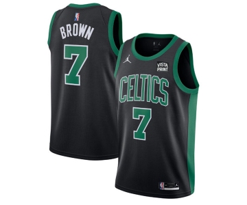 Men's Boston Celtics #7 Jaylen Brown 75th Anniversary Black Stitched Basketball Jersey