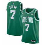 Men's Boston Celtics #7 Jaylen Brown 75th Anniversary Green Stitched Basketball Jersey