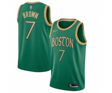 Men's Boston Celtics #7 Jaylen Brown Authentic Green Basketball Jersey - 2019-20 City Edition