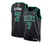 Men's Boston Celtics #7 Jaylen Brown Black 2024 Finals Statement Edition Stitched Basketball Jersey