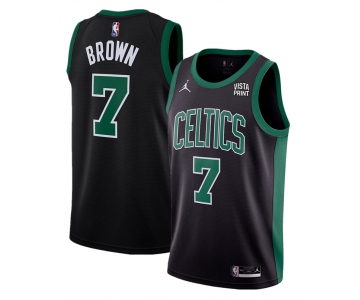 Men's Boston Celtics #7 Jaylen Brown Black Statement Edition Stitched Basketball Jersey