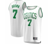 Men's Boston Celtics #7 Jaylen Brown Fanatics Branded White 2020-21 Fast Break Replica Jersey