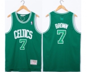 Men's Boston Celtics #7 Jaylen Brown Green Stitched Jersey