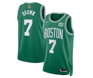 Men's Boston Celtics #7 Jaylen Brown Kelly Green 2024 Finals Icon Edition Stitched Basketball Jersey