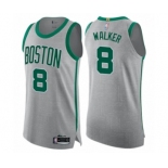 Men's Boston Celtics #8 Kemba Walker Authentic Gray Basketball Jersey - City Edition