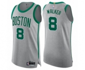 Men's Boston Celtics #8 Kemba Walker Authentic Gray Basketball Jersey - City Edition