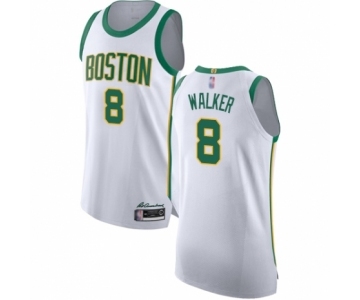 Men's Boston Celtics #8 Kemba Walker Authentic White Basketball Jersey - City Edition