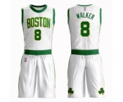 Men's Boston Celtics #8 Kemba Walker Authentic White Basketball Suit Jersey - City Edition