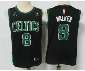 Men's Boston Celtics #8 Kemba Walker Black 2021 Brand Jordan Swingman Stitched NBA Jersey With NEW Sponsor Logo