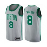 Men's Boston Celtics #8 Kemba Walker Swingman Gray Basketball Jersey - City Edition