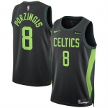 Men's Boston Celtics #8 Kristaps Porzingis Black 2024-25 City Edition Stitched Basketball Jersey