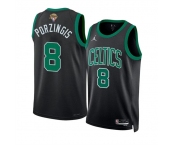 Men's Boston Celtics #8 Kristaps Porzingis Black 2024 Finals Statement Edition Stitched Basketball Jersey