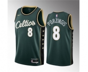 Men's Boston Celtics #8 Kristaps Porzingis Green2023 Draft City Edition Stitched Basketball Jersey