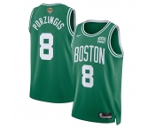 Men's Boston Celtics #8 Kristaps Porzingis Kelly Green 2024 Finals Icon Edition Stitched Basketball Jersey