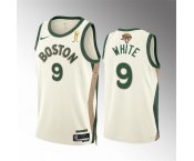 Men's Boston Celtics #9 Derrick White 2024 Finals Champions City Edition Stitched Basketball Jersey