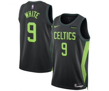 Men's Boston Celtics #9 Derrick White Black 2024-25 City Edition Stitched Basketball Jersey