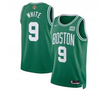 Men's Boston Celtics #9 Derrick White Kelly Green 2024 Finals Icon Edition Stitched Basketball Jersey