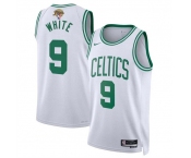 Men's Boston Celtics #9 Derrick White White 2024 Finals Association Edition Stitched Basketball Jersey