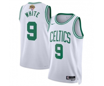 Men's Boston Celtics #9 Derrick White White 2024 Finals Association Edition Stitched Basketball Jersey