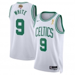 Men's Boston Celtics #9 Derrick White White 2024 Finals Champions Association Edition Stitched Basketball Jersey