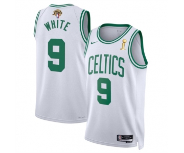 Men's Boston Celtics #9 Derrick White White 2024 Finals Champions Association Edition Stitched Basketball Jersey