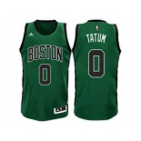 Men's Jayson Tatum Boston Celtics #0 Road Green Black New Swingman Jersey