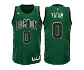 Men's Jayson Tatum Boston Celtics #0 Road Green Black New Swingman Jersey