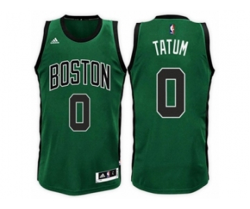 Men's Jayson Tatum Boston Celtics #0 Road Green Black New Swingman Jersey