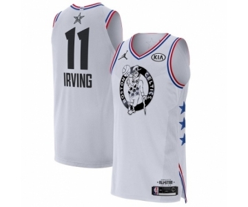 Men's Jordan Boston Celtics #11 Kyrie Irving Authentic White 2019 All-Star Game Basketball Jersey