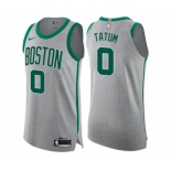 Men's Nike Boston Celtics #0 Jayson Tatum Authentic Gray NBA Jersey - City Edition