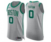 Men's Nike Boston Celtics #0 Jayson Tatum Authentic Gray NBA Jersey - City Edition