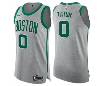 Men's Nike Boston Celtics #0 Jayson Tatum Authentic Gray NBA Jersey - City Edition