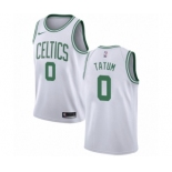 Men's Nike Boston Celtics #0 Jayson Tatum Authentic White NBA Jersey - Association Editio