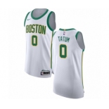 Men's Nike Boston Celtics #0 Jayson Tatum Authentic White NBA Jersey - City Edition