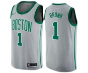 Men's Nike Boston Celtics #1 Walter Brown Swingman Gray NBA Jersey - City Edition